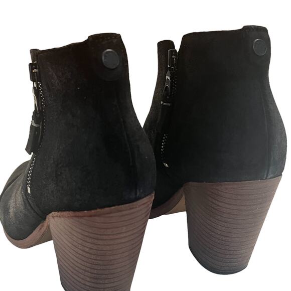 Rag and Bone Margot Women's Black Suede Zip Heel Ankle Boots Size 38 - Picture 5 of 9